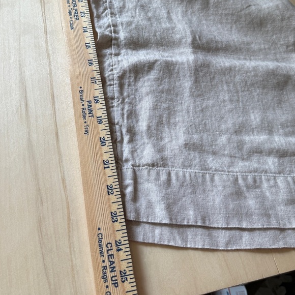 J.Crew Beige with White Stripe Pull on Draw String Linen Pants with pockets - Picture 10 of 10